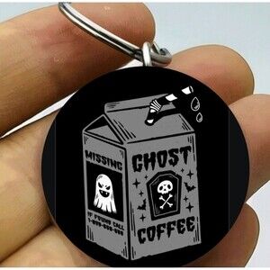 Scary Horror Ghost Juice Drink Hot Art Stainless Keychain